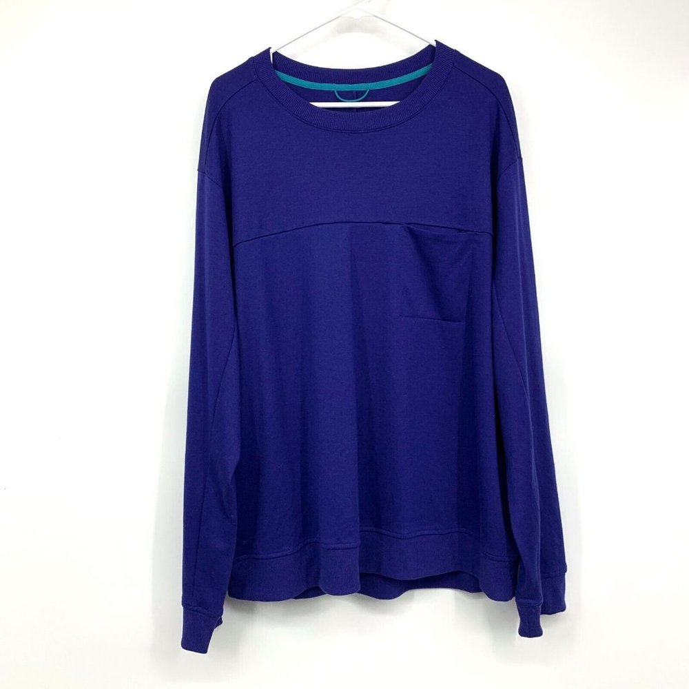 All In Motion Sweatshirt Blue Ponte Knit Crewneck Long Sleeve Top - Picture 2 of 9